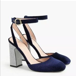 JCrew Harlow Glitter Sequin Heels NEW Sz. 10.5
